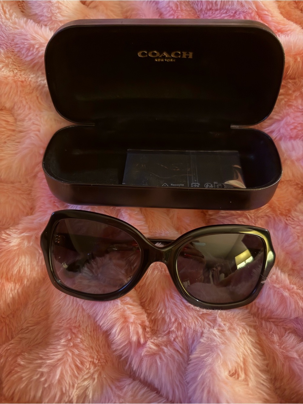 Coach Black Oversized Square Sunglasses